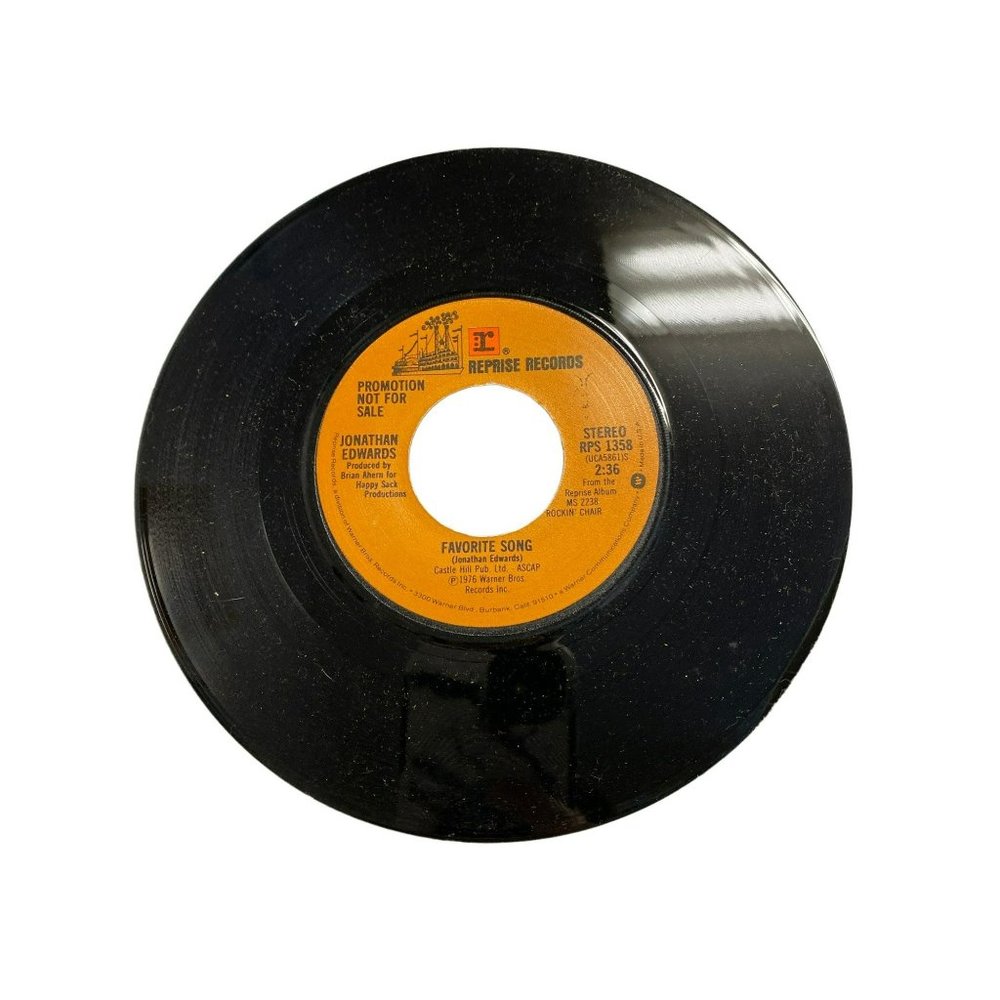 Vintage 7” 45 RPM vinyl record Jonathan Edwards favorite song